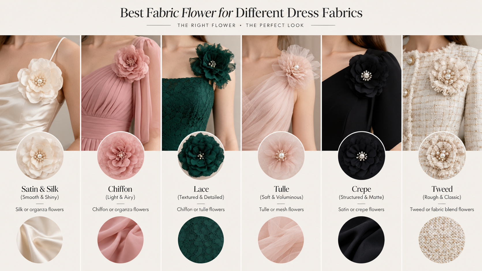 برای هر جنس لباس چه گل پارچه‌ای مناسب است؟