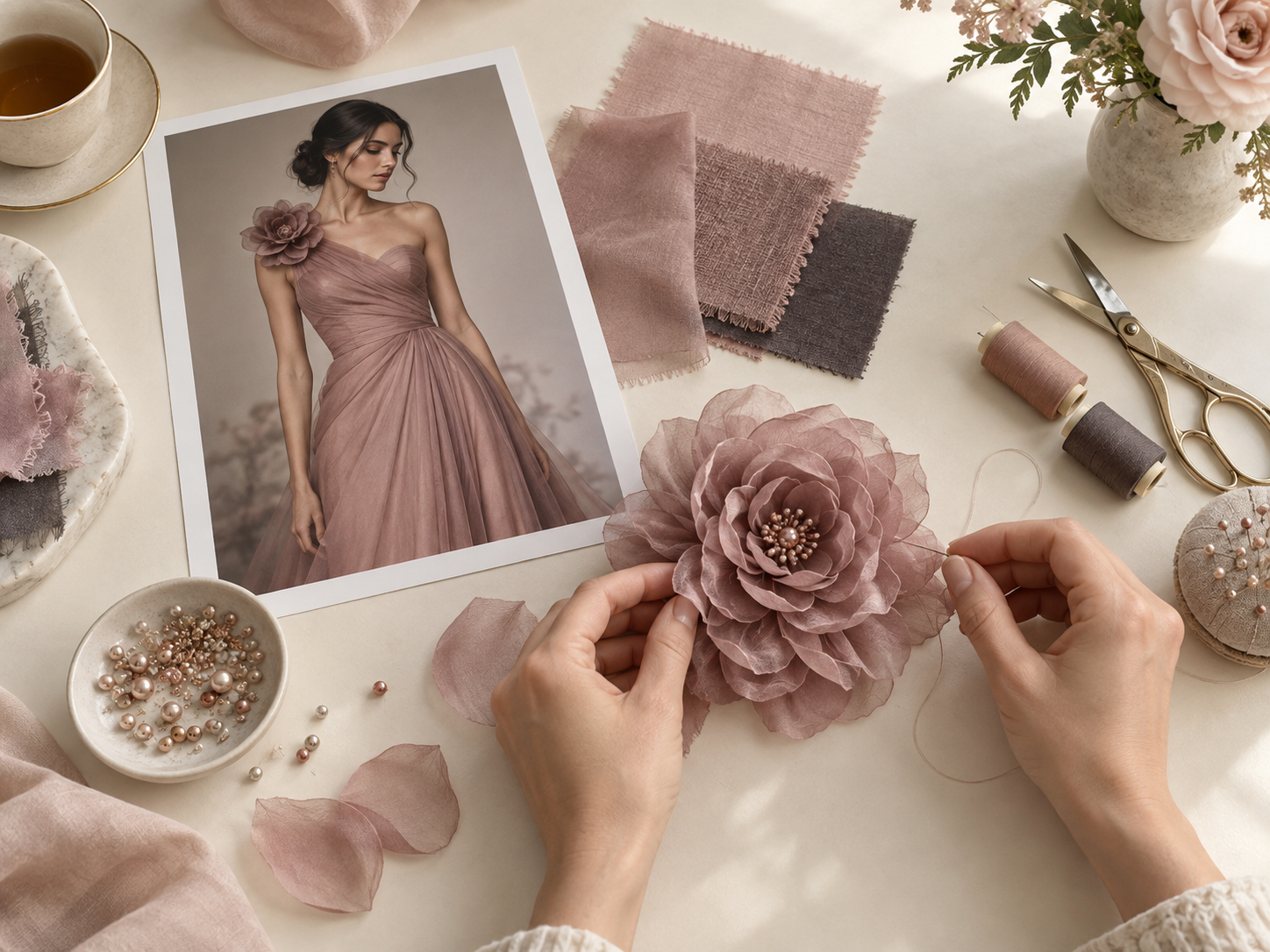 ساخت گل پارچه‌ای سفارشی با استفاده از عکس و پارچه لباس